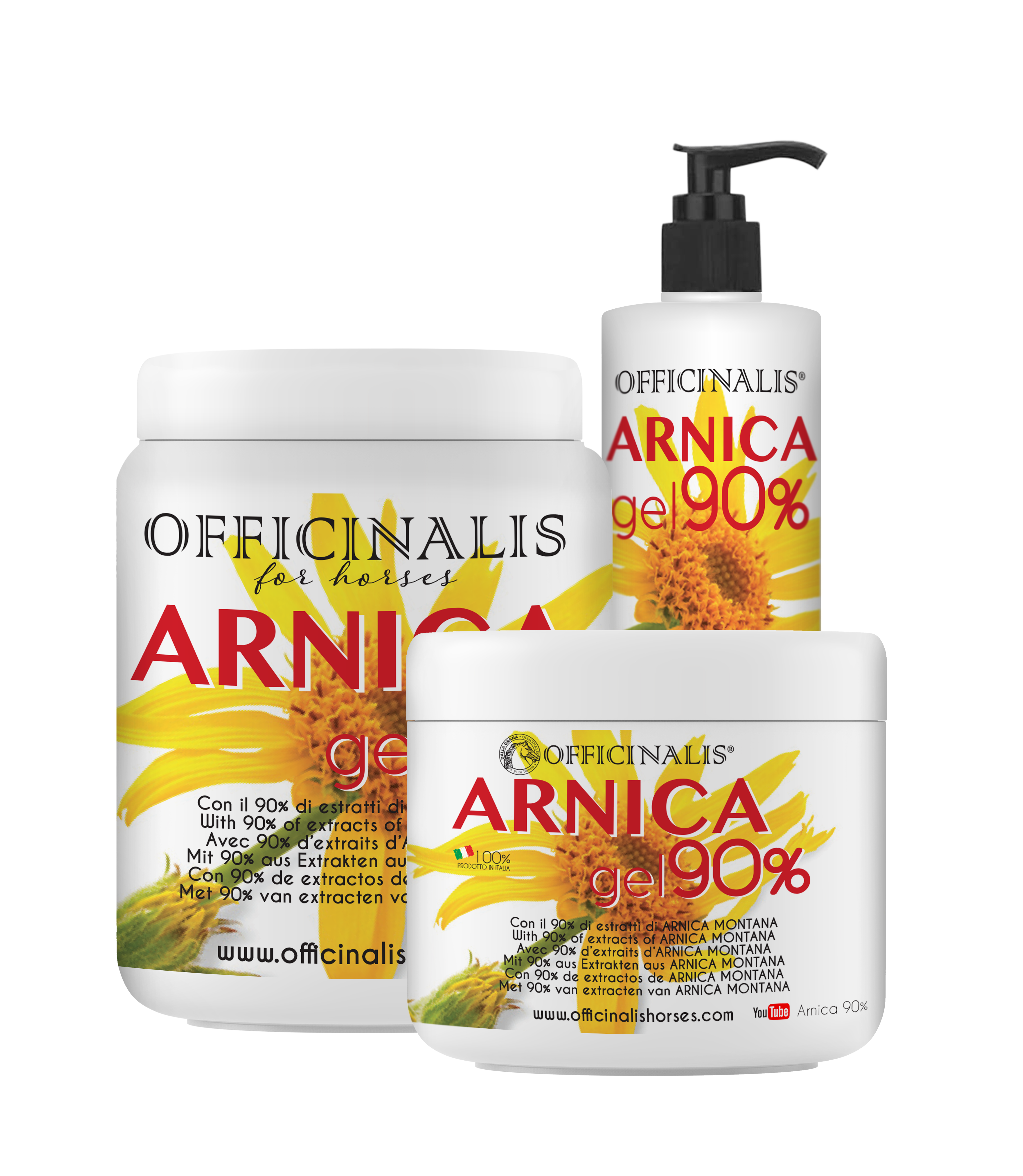 OFFICINALIS FOR HORSES - Arnica 90% Per Cavalli Uso Umano Prodotta in  Italia - 500 Ml, Gel 90% di Arnica Montana per Massaggio a Muscoli e